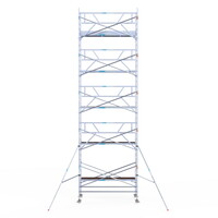 Euroscaffold Rolsteiger Professional 135 x 305 x 11,2m werkhoogte incl. lichtgewicht platform + enkele voorloopleuning