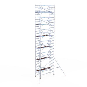 Euroscaffold Rolsteiger Professional 135 x 305 x 13,2m werkhoogte incl. lichtgewicht platform + enkele voorloopleuning Rolsteiger Professional 135 x 305 x 13,2m werkhoogte incl. lichtgewicht platform + enkele voorloopleuning