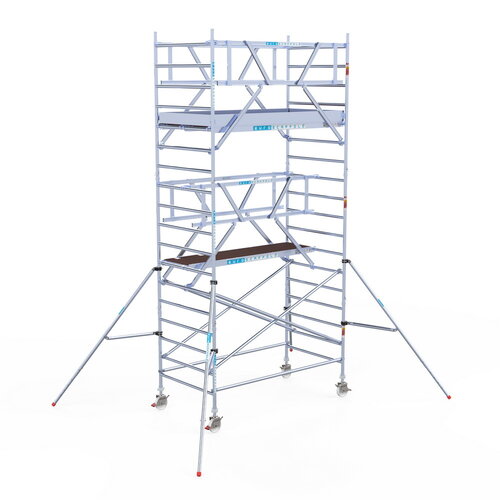 Rolsteiger Professional 135x250 6,2m werkhoogte carbon vloer dubbele voorloopleuning Euroscaffold Rolsteiger Professional 135x250 6,2m werkhoogte carbon vloer dubbele voorloopleuning