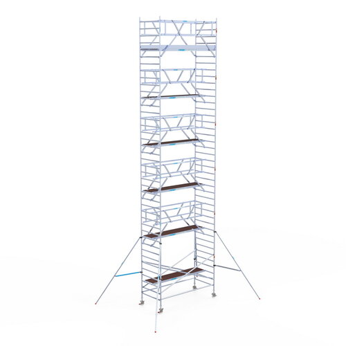 Rolsteiger Professional 135x305 13,2m werkhoogte carbon vloer dubbele voorloopleuning Euroscaffold Rolsteiger Professional 135x305 13,2m werkhoogte carbon vloer dubbele voorloopleuning