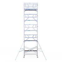 Euroscaffold Rolsteiger Professional 135x250 11,2m werkhoogte dubbele voorloopleuning Euroscaffold Rolsteiger Professional 135x250 11,2m werkhoogte dubbele voorloopleuning