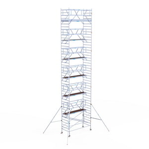 Euroscaffold Rolsteiger Professional 135x305 14,2m werkhoogte dubbele voorloopleuning Rolsteiger Professional 135x305 14,2m werkhoogte dubbele voorloopleuning
