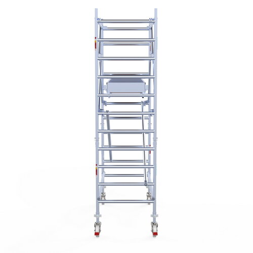Rolsteiger Professional carbondeck 90 x 190 x 4,2m werkhoogte + dubbelzijdige voorloopleuningen Euroscaffold Rolsteiger Professional carbondeck 90 x 190 x 4,2m werkhoogte + dubbelzijdige voorloopleuningen