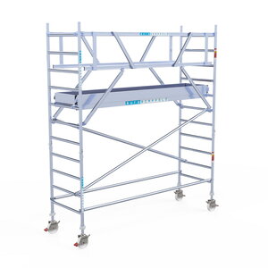 Euroscaffold Rolsteiger Professional 90 x 305 x 4,2m werkhoogte + dubbelzijdige voorloopleuningen Rolsteiger Professional 90 x 305 x 4,2m werkhoogte + dubbelzijdige voorloopleuningen