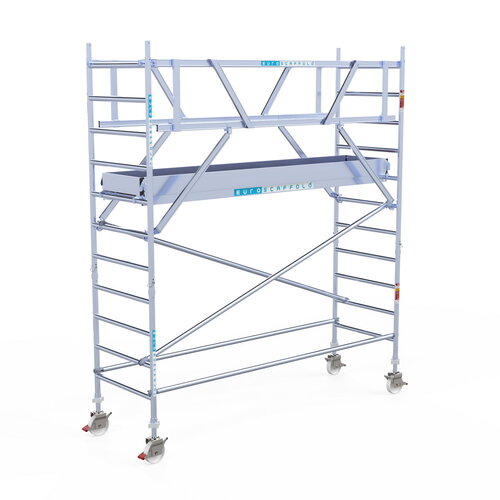 Rolsteiger Professional 90 x 305 x 4,2m werkhoogte + dubbelzijdige voorloopleuningen Euroscaffold Rolsteiger Professional 90 x 305 x 4,2m werkhoogte + dubbelzijdige voorloopleuningen