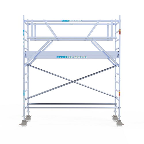 Rolsteiger Professional 90 x 305 x 4,2m werkhoogte + dubbelzijdige voorloopleuningen Euroscaffold Rolsteiger Professional 90 x 305 x 4,2m werkhoogte + dubbelzijdige voorloopleuningen