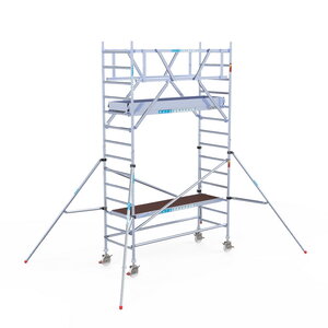 Euroscaffold Rolsteiger Professional 90 x 250 x 5,2m werkhoogte + dubbelzijdige voorloopleuningen Rolsteiger Professional 90 x 250 x 5,2m werkhoogte + dubbelzijdige voorloopleuningen