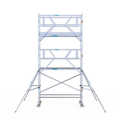 Euroscaffold Rolsteiger Professional carbondeck 90 x 250 x 6,2m werkhoogte + dubbelzijdige voorloopleuningen