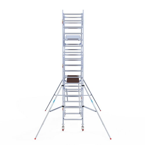 Euroscaffold Rolsteiger Professional carbondeck 90 x 250 x 6,2m werkhoogte + dubbelzijdige voorloopleuningen