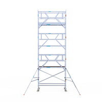 Euroscaffold Rolsteiger Professional carbondeck 90 x 250 x 8,2m werkhoogte + dubbelzijdige voorloopleuningen Euroscaffold Rolsteiger Professional carbondeck 90 x 250 x 8,2m werkhoogte + dubbelzijdige voorloopleuningen
