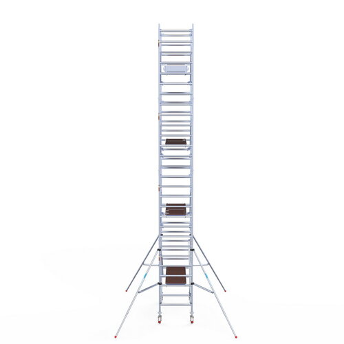 Rolsteiger Professional carbondeck 90 x 190 x 9,2m werkhoogte + dubbelzijdige voorloopleuningen Euroscaffold Rolsteiger Professional carbondeck 90 x 190 x 9,2m werkhoogte + dubbelzijdige voorloopleuningen
