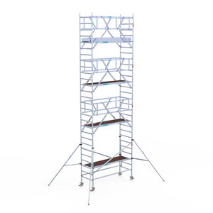 Euroscaffold Rolsteiger Professional carbondeck 90 x 250 x 9,2m werkhoogte + dubbelzijdige voorloopleuningen Rolsteiger Professional carbondeck 90 x 250 x 9,2m werkhoogte + dubbelzijdige voorloopleuningen