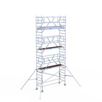 Euroscaffold Rolsteiger Professional carbondeck 90 x 305 x 9,2m werkhoogte + dubbelzijdige voorloopleuningen