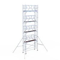 Euroscaffold Rolsteiger Professional carbondeck 90 x 305 x 10,2m werkhoogte + dubbelzijdige voorloopleuningen