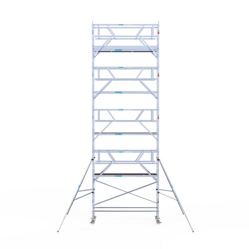 Rolsteiger Professional carbondeck 90 x 305 x 10,2m werkhoogte + dubbelzijdige voorloopleuningen Euroscaffold Rolsteiger Professional carbondeck 90 x 305 x 10,2m werkhoogte + dubbelzijdige voorloopleuningen