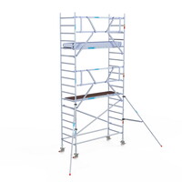 Euroscaffold Rolsteiger Professional 90 x 250 x 6,2m werkhoogte + enkelzijdige voorloopleuningen Euroscaffold Rolsteiger Professional 90 x 250 x 6,2m werkhoogte + enkelzijdige voorloopleuningen