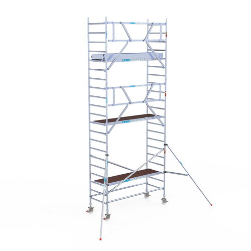 Rolsteiger Professional carbondeck 90 x 250 x 7,2m werkhoogte + enkelzijdige voorloopleuningen Euroscaffold Rolsteiger Professional carbondeck 90 x 250 x 7,2m werkhoogte + enkelzijdige voorloopleuningen
