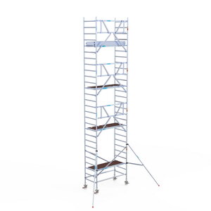 Euroscaffold Rolsteiger Professional carbondeck 90 x 190 x 9,2m werkhoogte + enkelzijdige voorloopleuningen Rolsteiger Professional carbondeck 90 x 190 x 9,2m werkhoogte + enkelzijdige voorloopleuningen