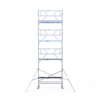 Euroscaffold Rolsteiger Professional carbondeck 90 x 250 x 9,2m werkhoogte + enkelzijdige voorloopleuningen Euroscaffold Rolsteiger Professional carbondeck 90 x 250 x 9,2m werkhoogte + enkelzijdige voorloopleuningen
