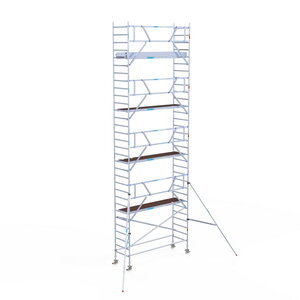 Euroscaffold Rolsteiger Professional carbondeck 90 x 305 x 10,2m werkhoogte + enkelzijdige voorloopleuningen Rolsteiger Professional carbondeck 90 x 305 x 10,2m werkhoogte + enkelzijdige voorloopleuningen