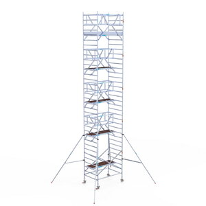 Euroscaffold Rolsteiger Professional 135x190 11,2m werkhoogte dubbele voorloopleuning Rolsteiger Professional 135x190 11,2m werkhoogte dubbele voorloopleuning