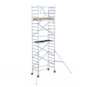 Euroscaffold Basis rolsteiger 90 x 190 x 7,2m werkhoogte met lichtgewicht platform Basis rolsteiger 90 x 190 x 7,2m werkhoogte met lichtgewicht platform