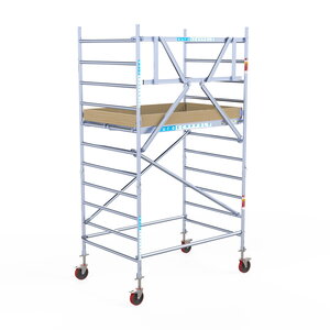 Euroscaffold Basis rolsteiger 135 x 190 x 4,2m werkhoogte met lichtgewicht platform Basis rolsteiger 135 x 190 x 4,2m werkhoogte met lichtgewicht platform