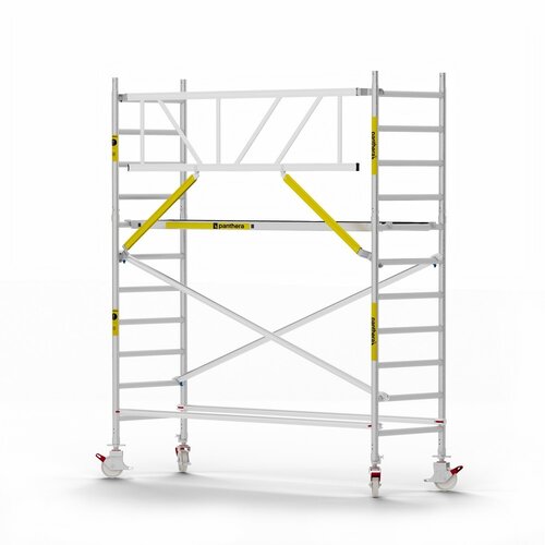 Panthera Basic met voorloopleuning rolsteiger carbon vloer 90x305x4,2m werkhoogte Panthera Panthera Basic met voorloopleuning rolsteiger carbon vloer 90x305x4,2m werkhoogte