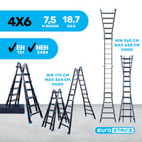 Eurostairs Professionele vouwladder Eurostairs 4x6