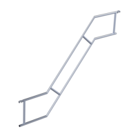 Euroscaffold  Dubbele leuning steigertrap 305cm buitenzijde