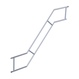 Euroscaffold Dubbele leuning steigertrap 305cm buitenzijde Dubbele leuning steigertrap 305cm buitenzijde