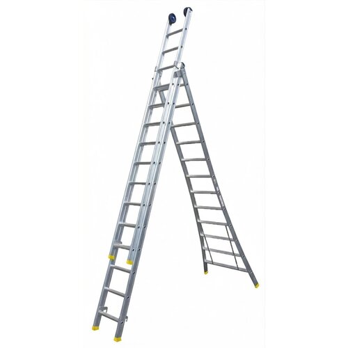 Panthera Panthera Reformladder driedelig uitgebogen 3 x 10 sporten + gevelrollen