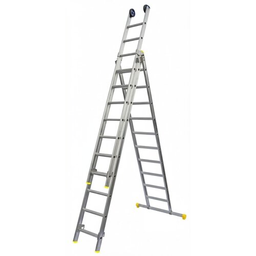 Panthera Panthera Reformladder driedelig recht 3 x 10 sporten + gevelrollen