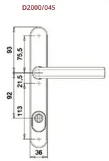 Dieckmann Dieckmann veiligheidssmaldeurbeslag - kruk/kruk - PC72 -F1