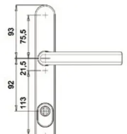 Dieckmann Dieckmann veiligheidssmaldeurbeslag - kruk/kruk - PC72 -F1