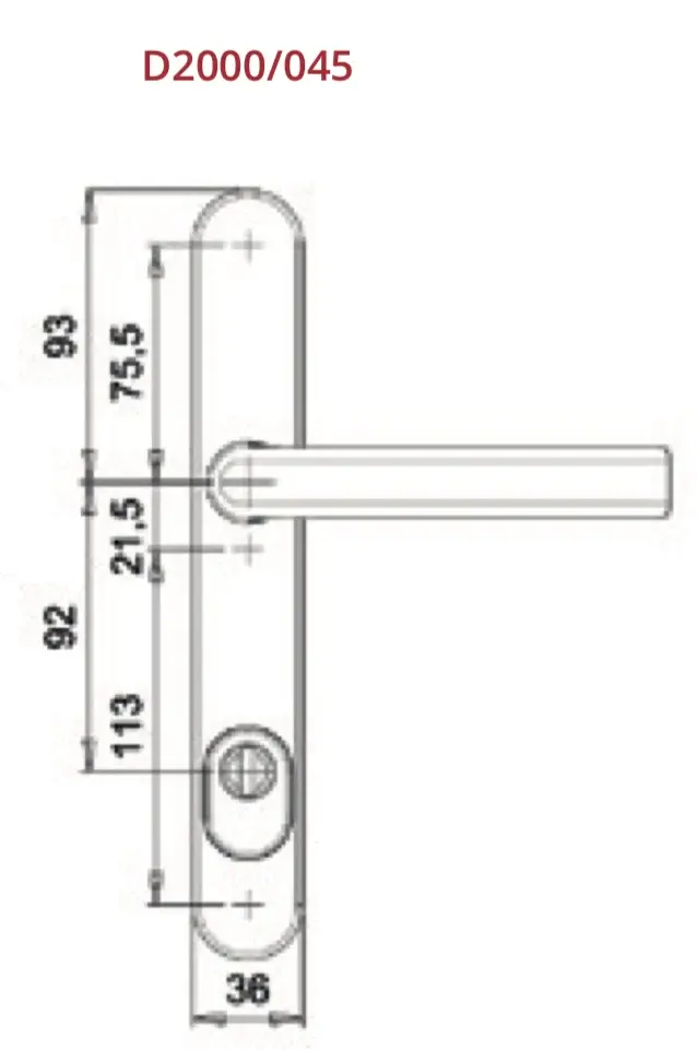 Dieckmann Dieckmann veiligheidssmaldeurbeslag - kruk/kruk - PC72 -F1