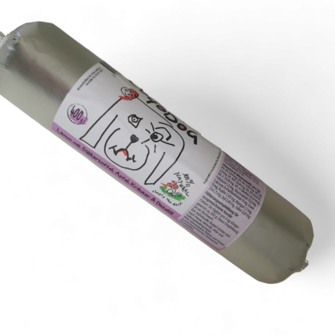 DOGODOG Premium Gourmetwurst Lamm mit Süßkartoffel, Apfel, Kräuter & Distelöl