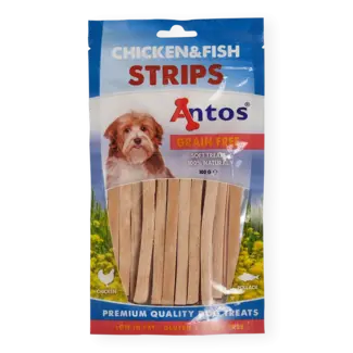 Antos Chicken& Fish Stripes 100 gr.