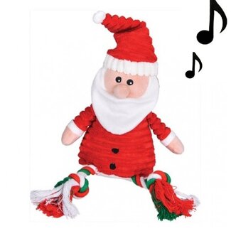 Chadog® Quietschendes Plüsch-Hundespielzeug "Santa Claus" mit Seilen 45 cm