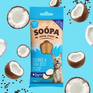 Soopa Zahnstäbchen mit Kokosnuss- und Chiasamen- ab März verfügbar