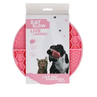 Eat Slow Live Longer Schleckmatte  Kreis Rosa