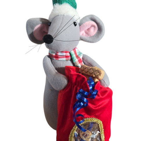 Weihnachtsmaus Türstopper gefüllt mit Leckerlies