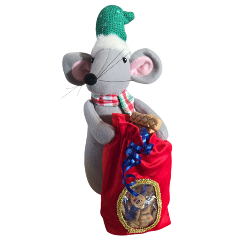Weihnachtsmaus Türstopper gefüllt mit Leckerlies