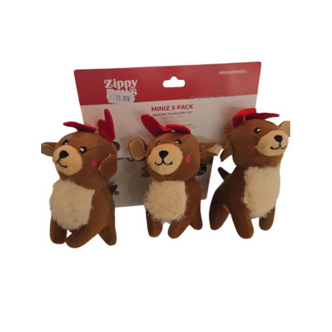 Zippypaws Quietschi Weihnachtsspielzeug 3 er Set