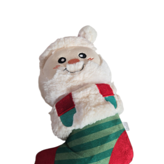 Zippypaws Peluche pour chien « Père Noël dans sa chaussette de Noël » – Avec couineur et bruit de froissement