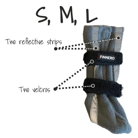 FINNERO HALLA reflektierende Hundestiefel, 4 Stück