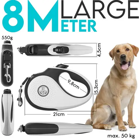 HUND IST KÖNIG® Rollleine 5m/8m für kleine & große Hunde