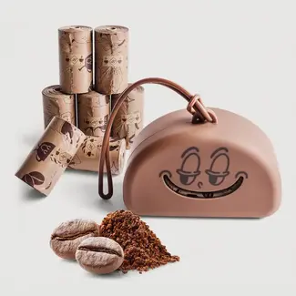 NE&NO Kotbeutelspender Smiley inkl. 105 Kotbeuteln mit Kaffeeduft
