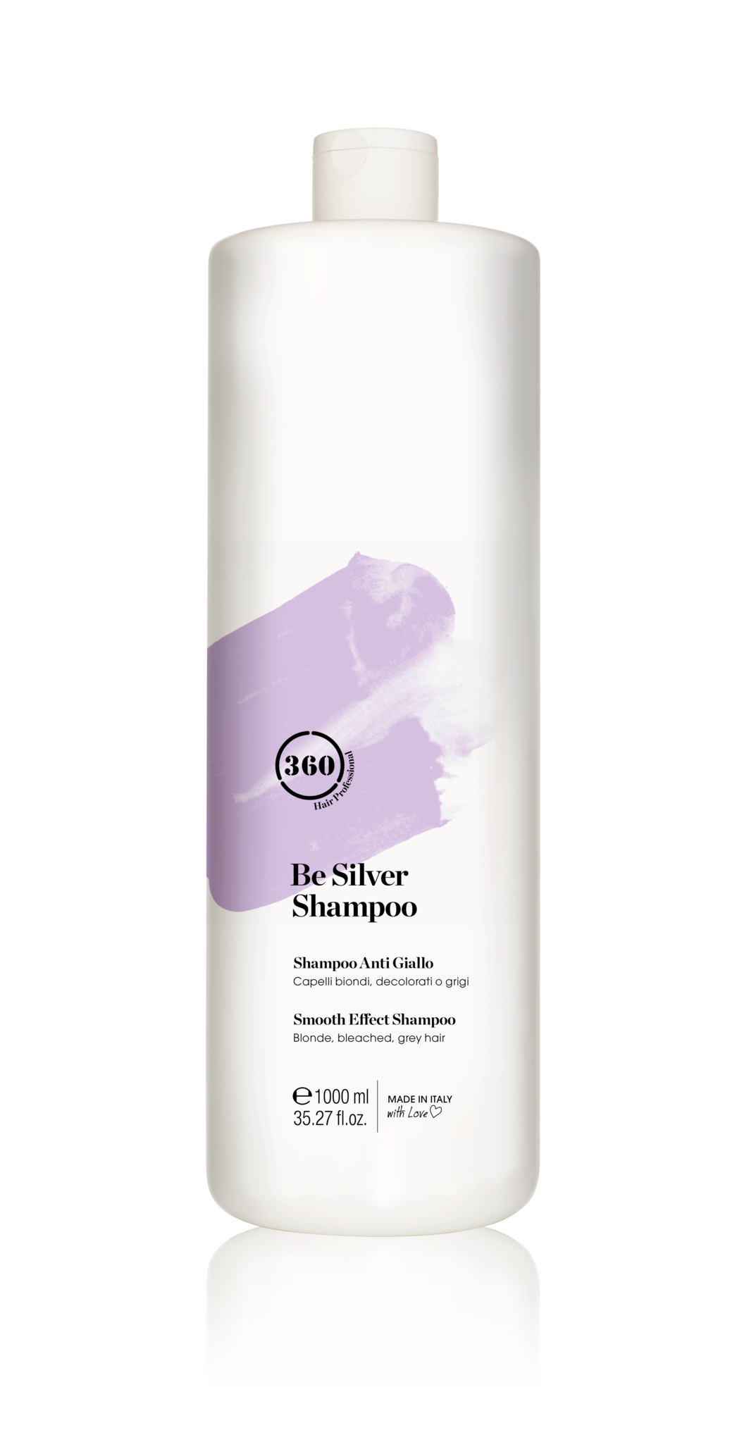 360 360  Be Silver shampoo 1000ml gaat gele en warme tonen in het haar tegen. - Copy