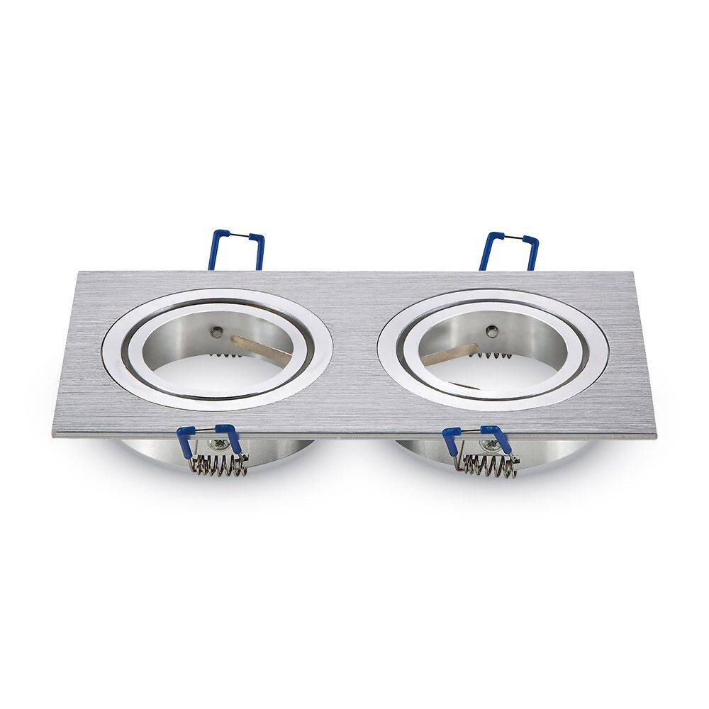 Houston - LED inbouwspot vierkant - 2x GU10 5 Watt Dimbaar - 2700K Kantelbaar afbeelding